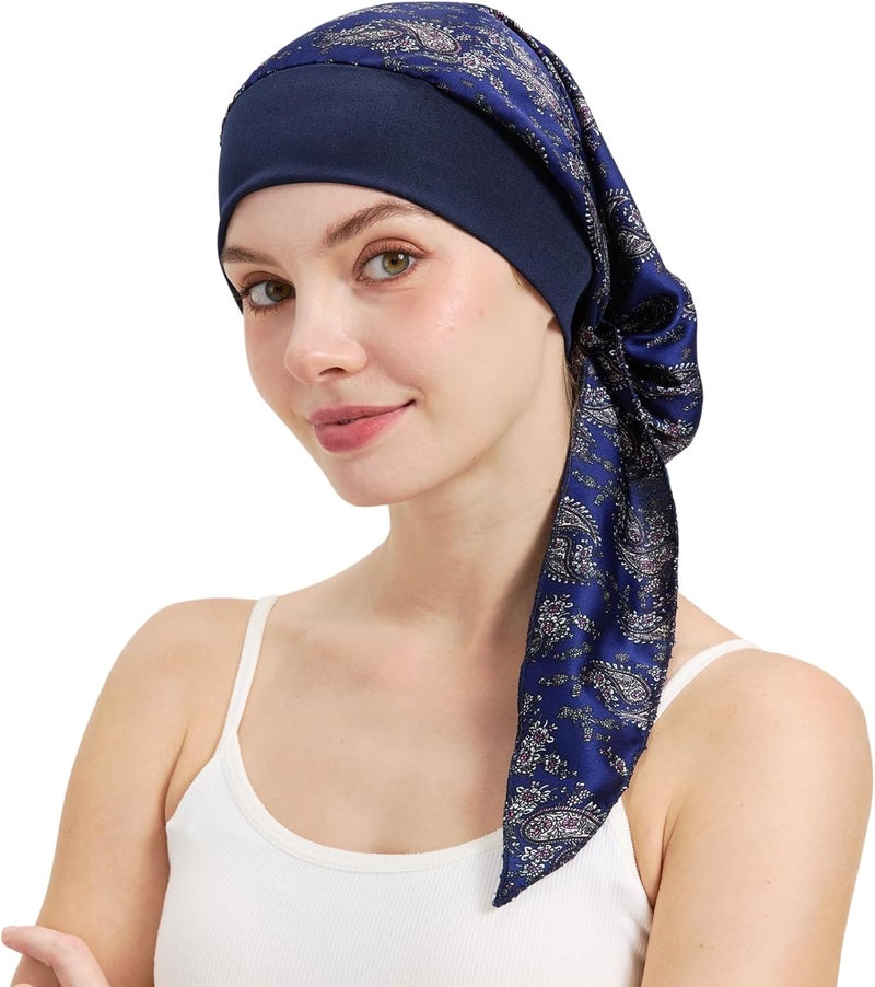 FADACHY Chemo Headwear for Women,Chemo Caps Lightweight for Summer with Head Scarf,Silky Soft Hair Turbans Fashion - Image 1